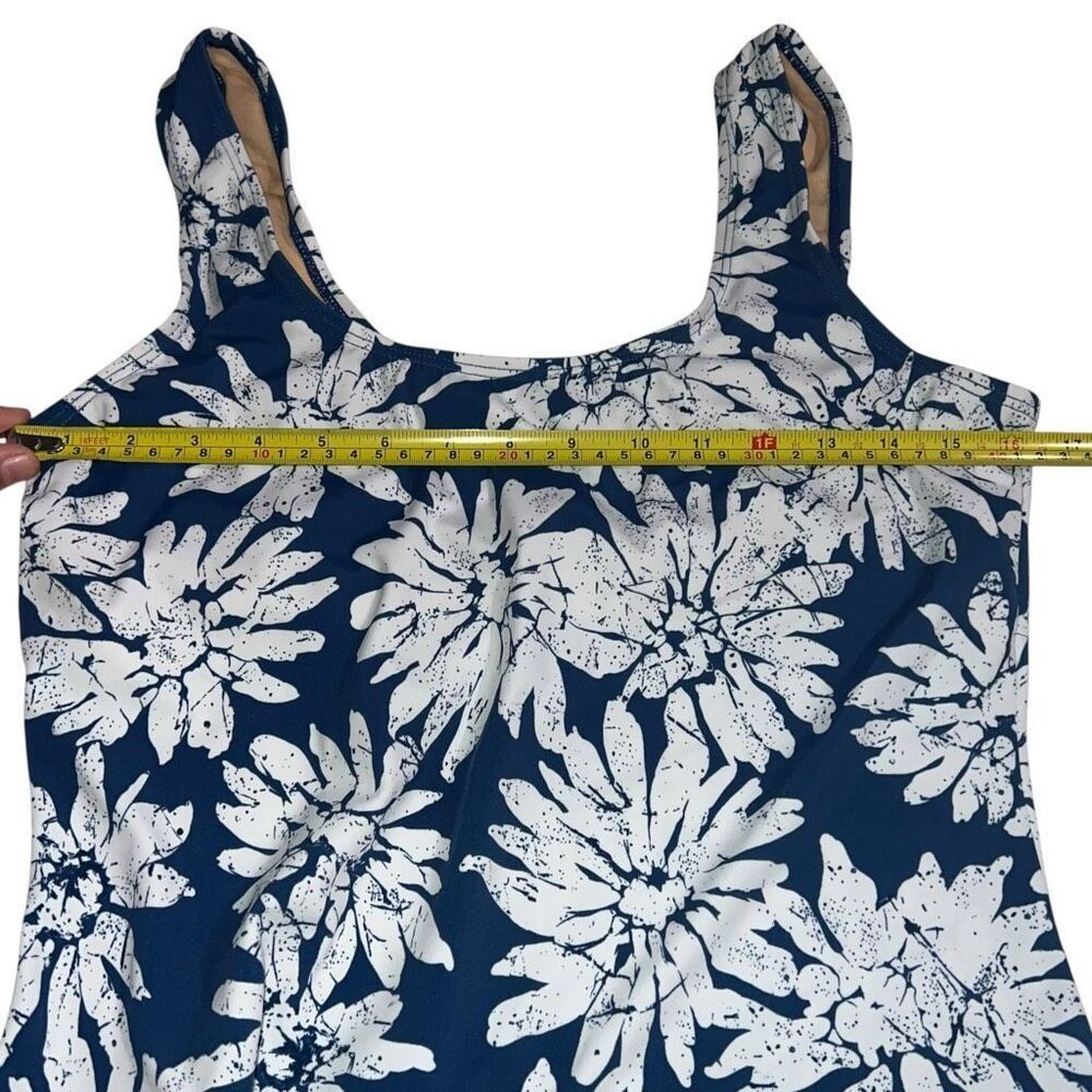 Newport News Blue & White Floral Tankini Top - Size 12 - Picture 7 of 8